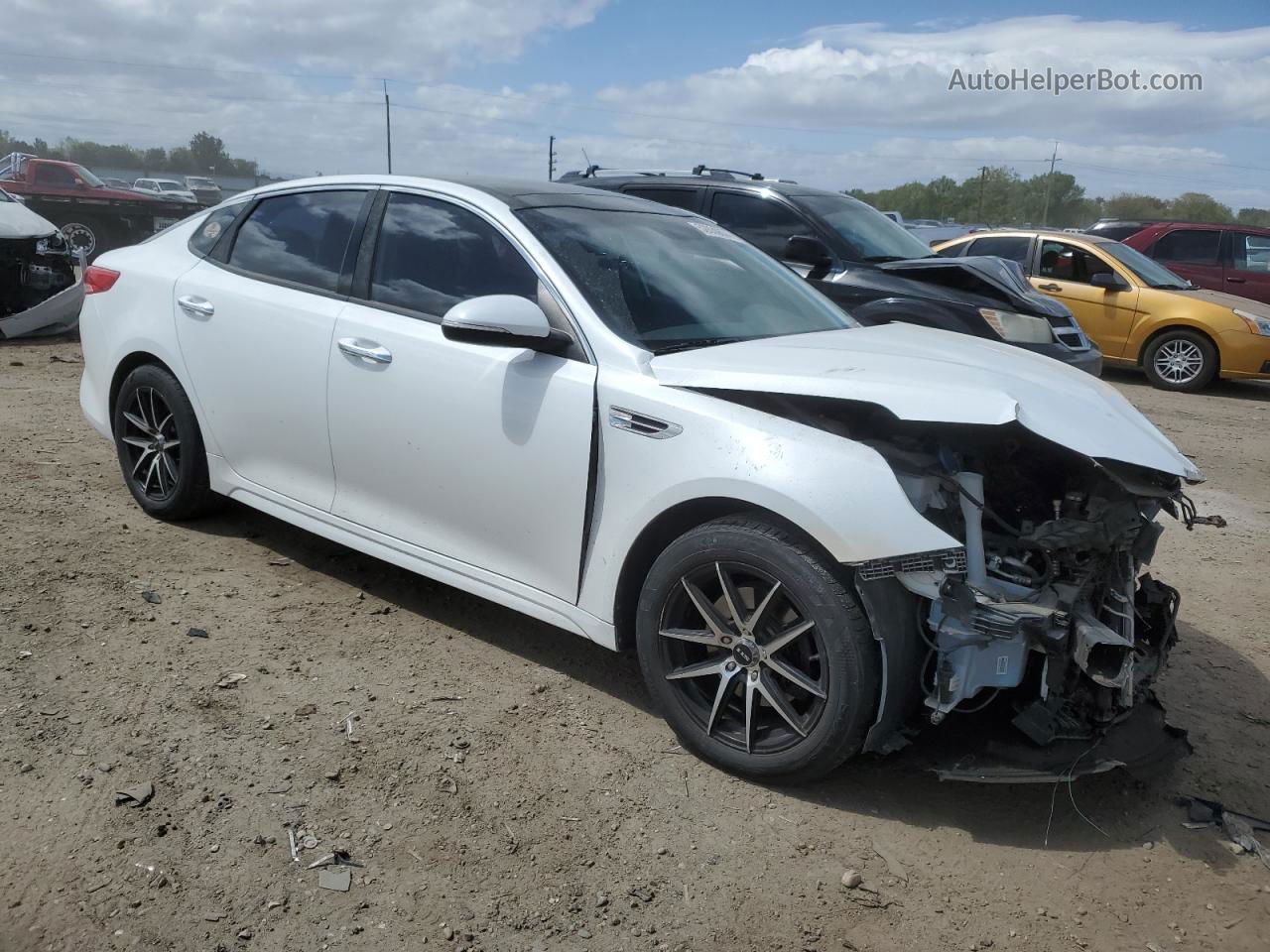 2016 Kia Optima Ex White vin: 5XXGU4L38GG045910