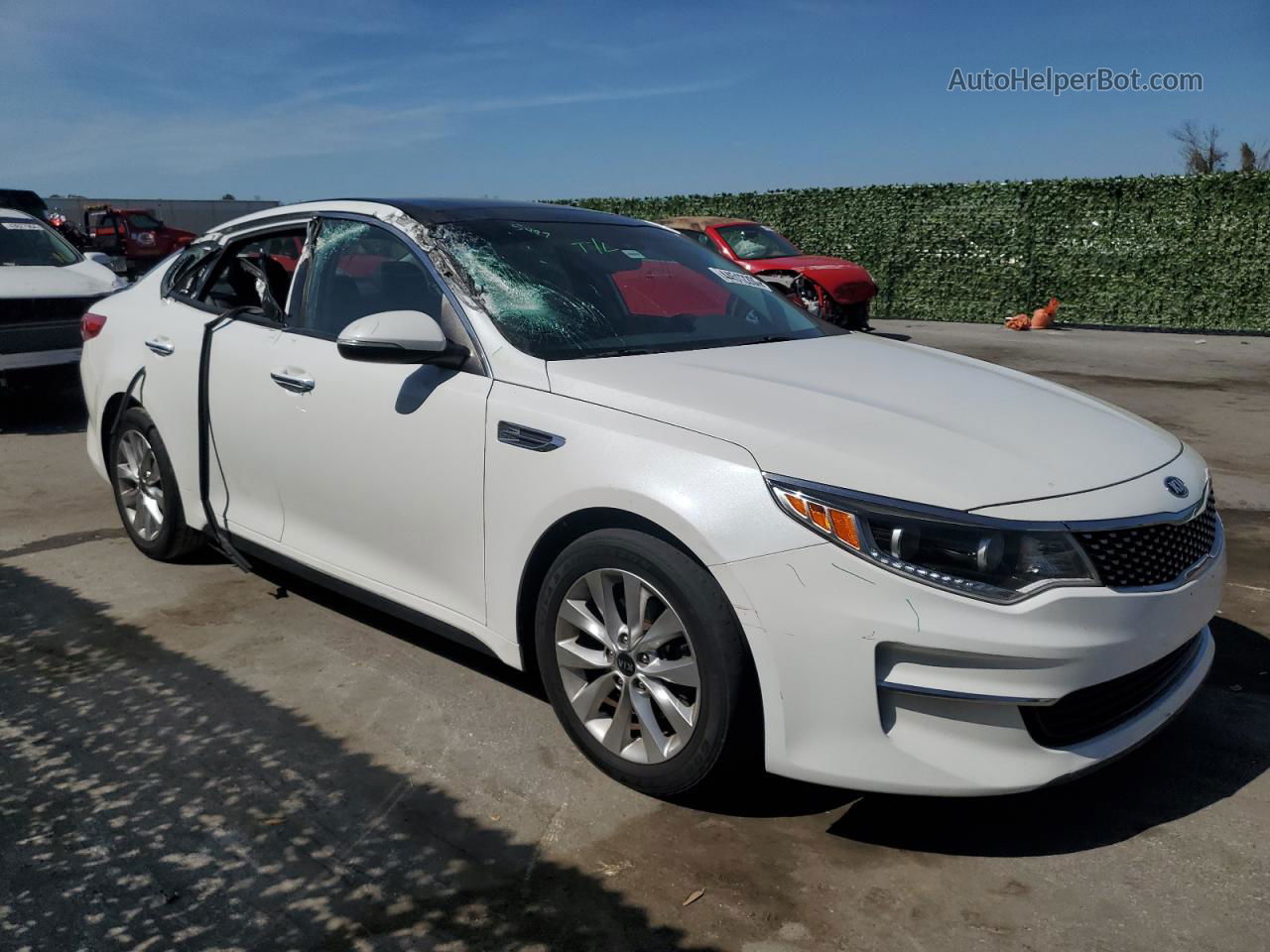 2016 Kia Optima Ex White vin: 5XXGU4L39GG029814