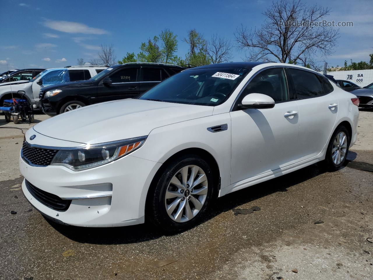 2016 Kia Optima Ex White vin: 5XXGU4L3XGG021527