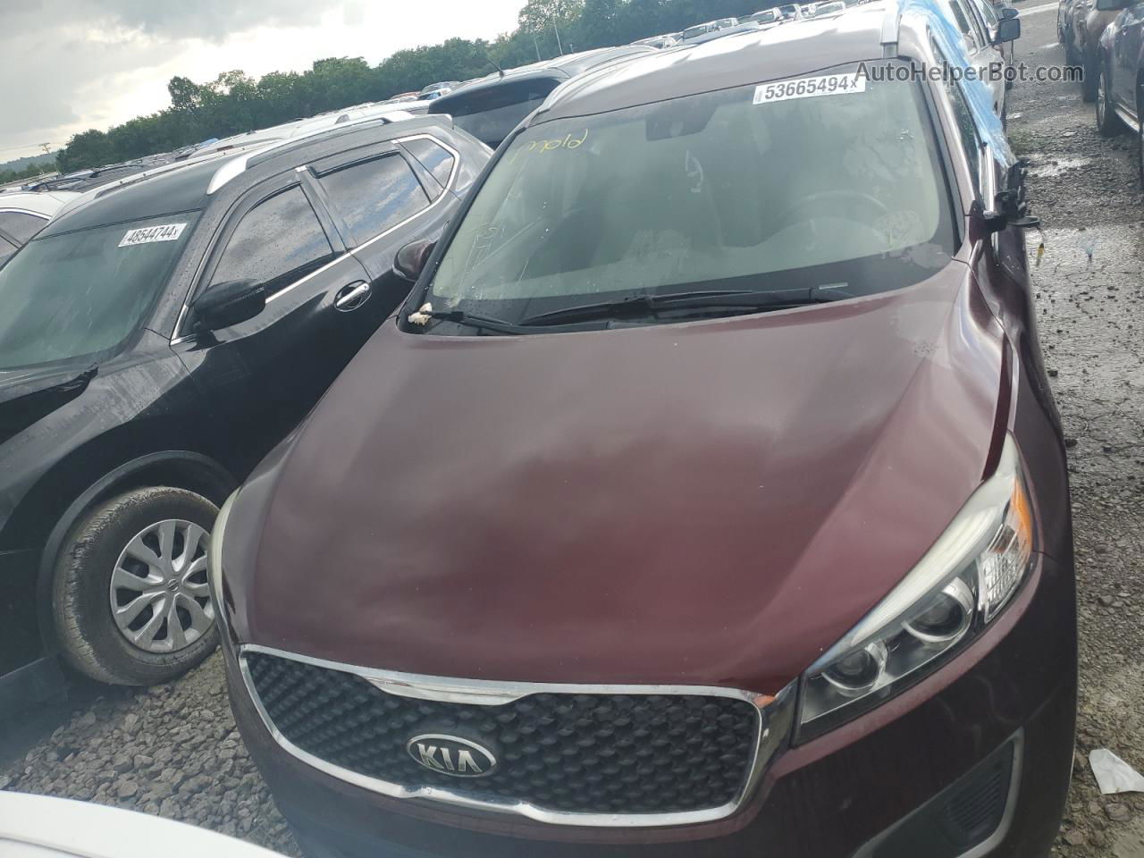 2017 Kia Sorento Lx Burgundy vin: 5XYPG4A30HG271317