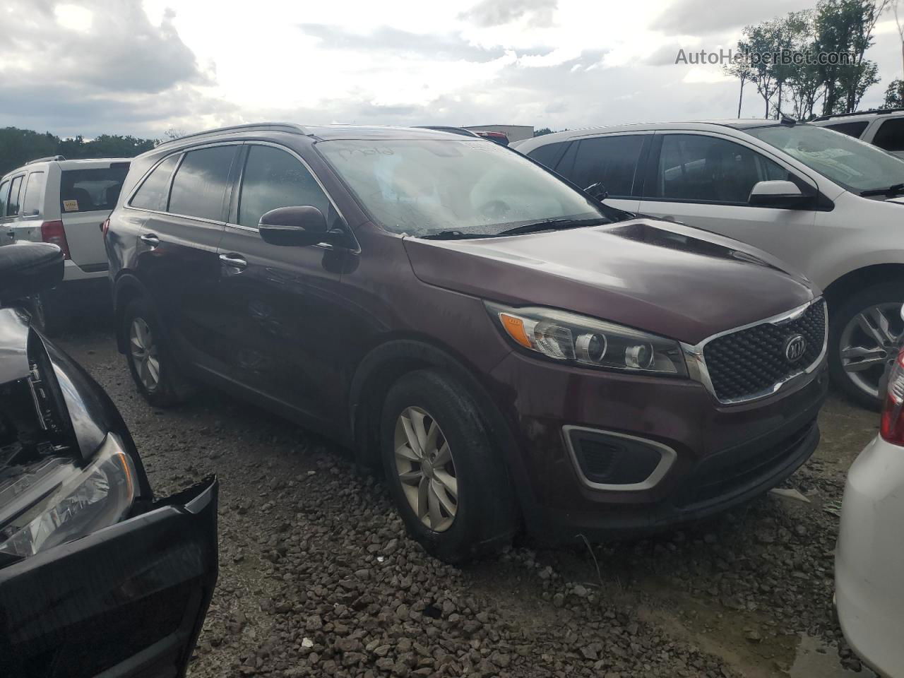 2017 Kia Sorento Lx Burgundy vin: 5XYPG4A30HG271317