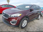 2018 Kia Sorento 2.4l Lx Burgundy vin: 5XYPG4A30JG338875