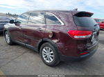 2018 Kia Sorento 2.4l Lx Burgundy vin: 5XYPG4A30JG338875