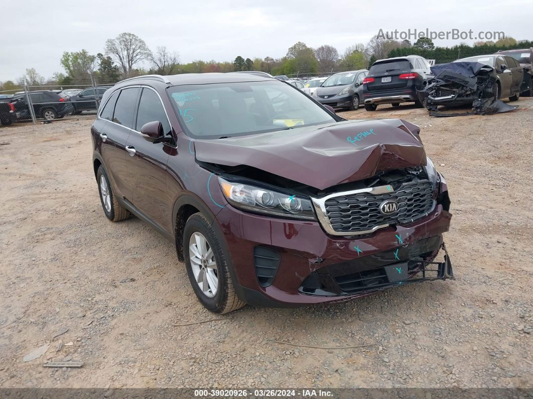 2020 Kia Sorento 2.4l Lx Burgundy vin: 5XYPG4A31LG636306