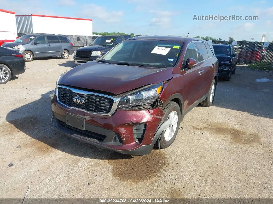 2020 Kia Sorento 2.4l Lx Maroon vin: 5XYPG4A31LG650058