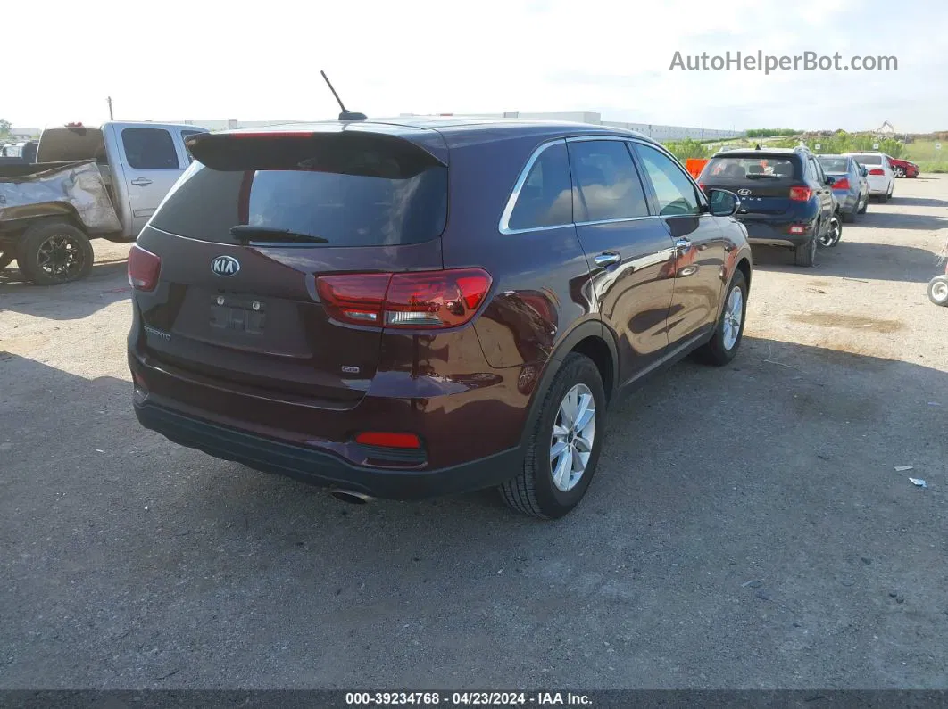 2020 Kia Sorento 2.4l Lx Maroon vin: 5XYPG4A31LG650058