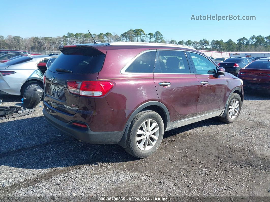 2017 Kia Sorento 2.4l Lx Maroon vin: 5XYPG4A32HG276177