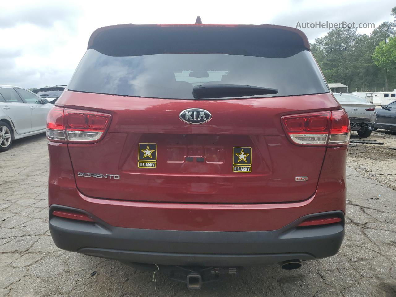 2018 Kia Sorento Lx Burgundy vin: 5XYPG4A32JG411244