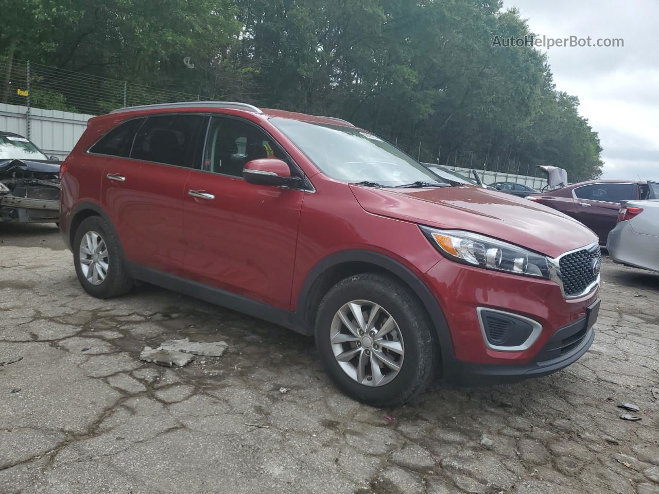 2018 Kia Sorento Lx Burgundy vin: 5XYPG4A32JG411244