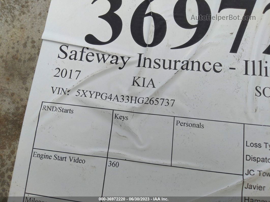 2017 Kia Sorento 2.4l Lx Черный vin: 5XYPG4A33HG265737