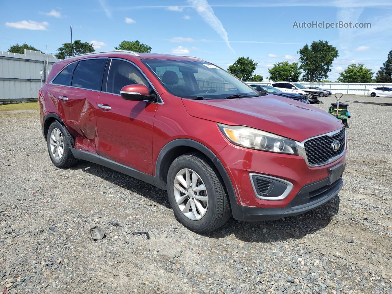 2018 Kia Sorento Lx Red vin: 5XYPG4A33JG346422