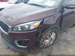 2017 Kia Sorento 2.4l Lx Maroon vin: 5XYPG4A34HG254195