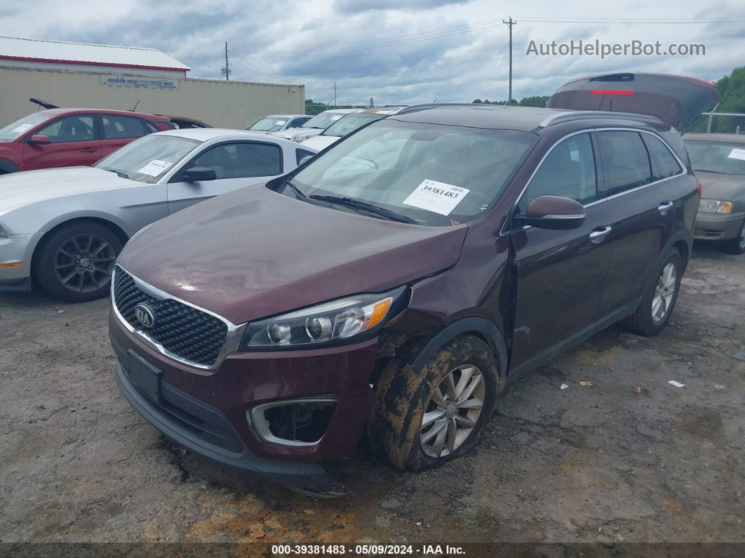 2017 Kia Sorento 2.4l Lx Maroon vin: 5XYPG4A34HG254195