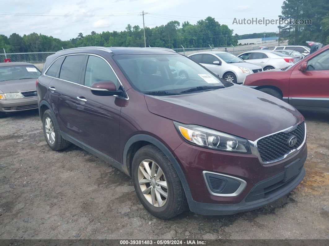 2017 Kia Sorento 2.4l Lx Maroon vin: 5XYPG4A34HG254195