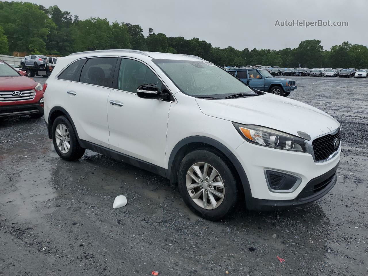 2017 Kia Sorento Lx White vin: 5XYPG4A34HG273748