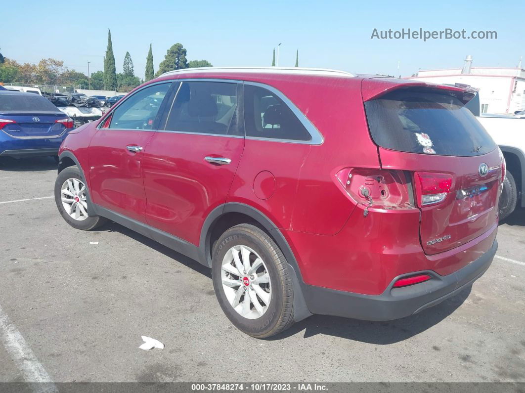 2018 Kia Sorento 2.4l Lx Red vin: 5XYPG4A34JG346459