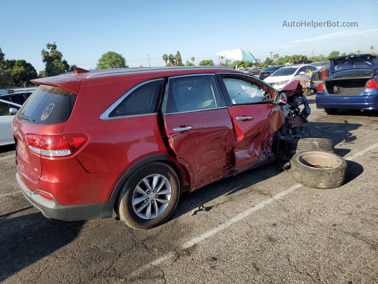 2018 Kia Sorento Lx Red vin: 5XYPG4A34JG348406