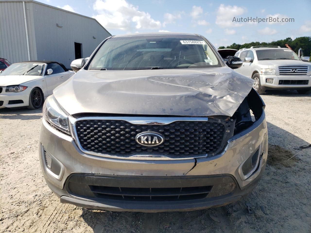 2018 Kia Sorento Lx Gray vin: 5XYPG4A34JG372902