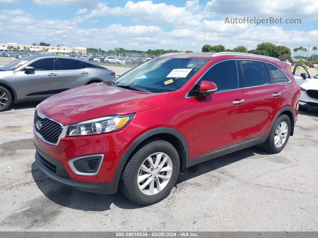 2018 Kia Sorento 2.4l Lx Red vin: 5XYPG4A36JG357060