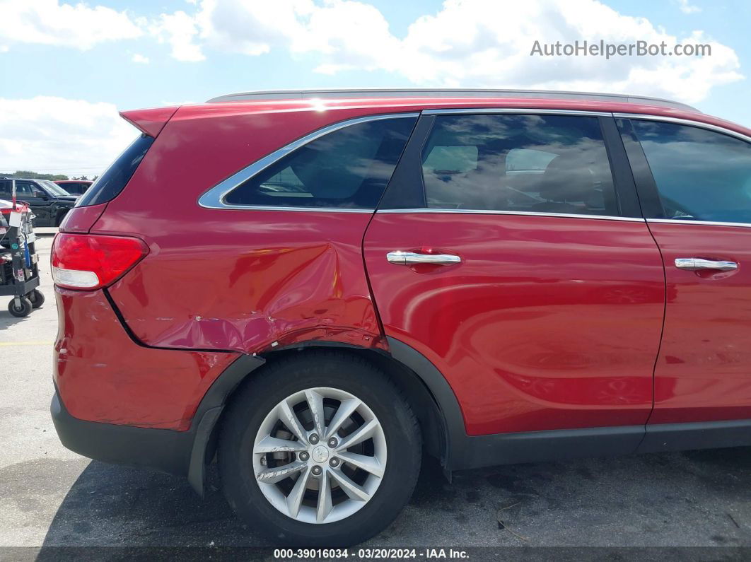 2018 Kia Sorento 2.4l Lx Red vin: 5XYPG4A36JG357060