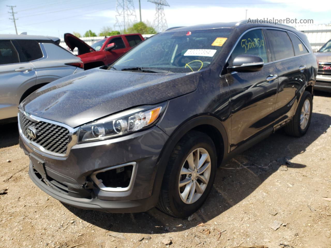 2018 Kia Sorento Lx Серый vin: 5XYPG4A37JG350859