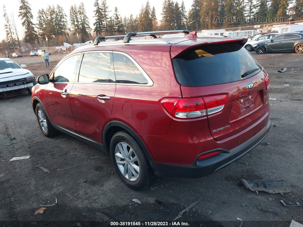 2018 Kia Sorento 2.4l Lx Red vin: 5XYPG4A38JG340194