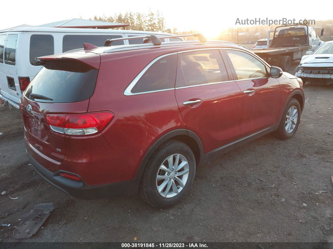 2018 Kia Sorento 2.4l Lx Red vin: 5XYPG4A38JG340194