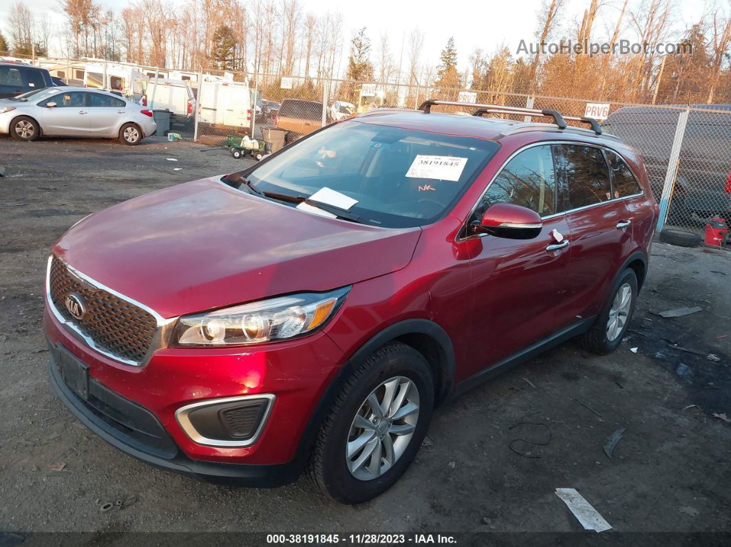 2018 Kia Sorento 2.4l Lx Red vin: 5XYPG4A38JG340194