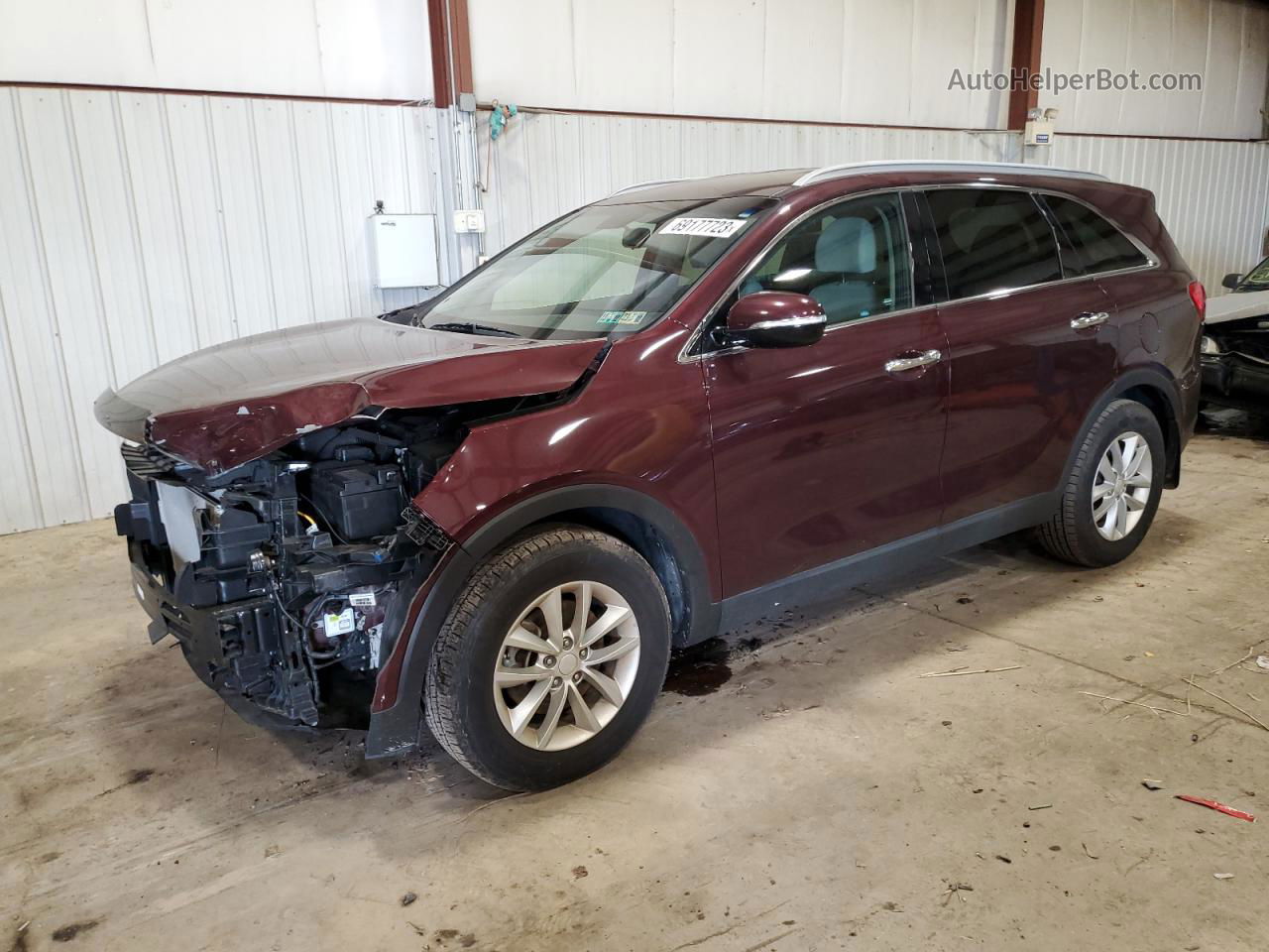 2018 Kia Sorento Lx Burgundy vin: 5XYPG4A38JG370702