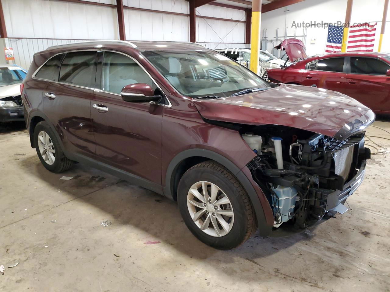 2018 Kia Sorento Lx Burgundy vin: 5XYPG4A38JG370702