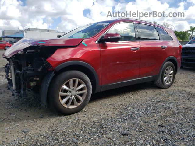 2018 Kia Sorento Lx Red vin: 5XYPG4A39JG358798