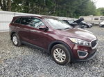 2018 Kia Sorento Lx Burgundy vin: 5XYPG4A39JG377044