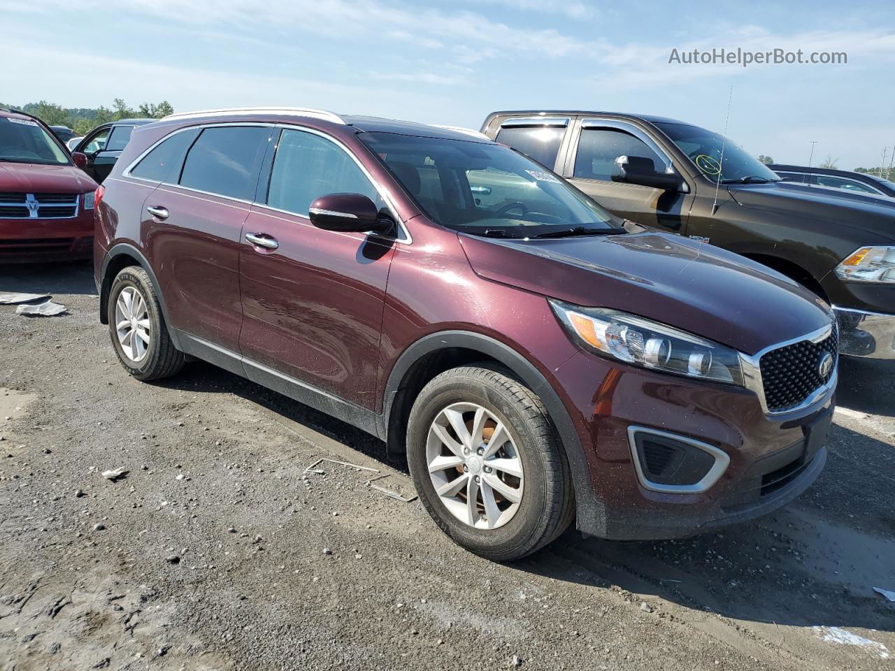 2017 Kia Sorento Lx Burgundy vin: 5XYPG4A3XHG246523