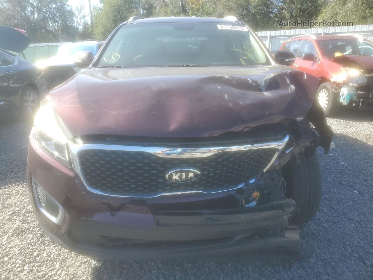 2017 Kia Sorento Lx Burgundy vin: 5XYPG4A3XHG250703