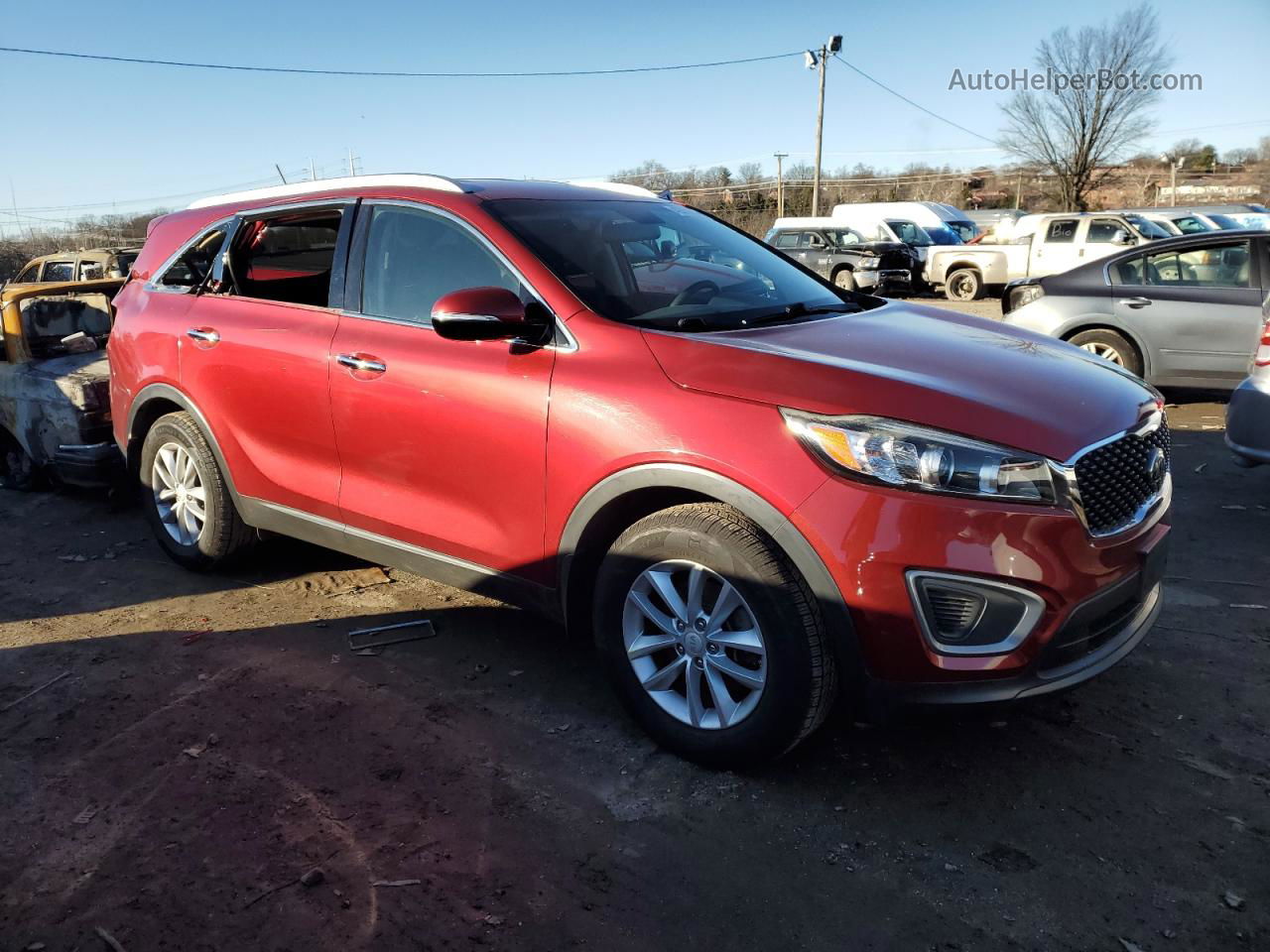 2017 Kia Sorento Lx Red vin: 5XYPG4A3XHG267744