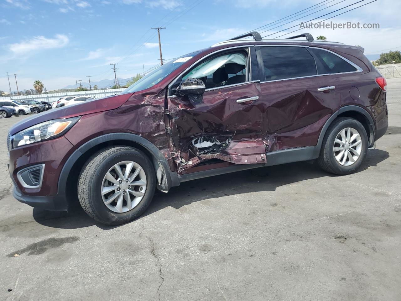 2017 Kia Sorento Lx Burgundy vin: 5XYPG4A56HG285904