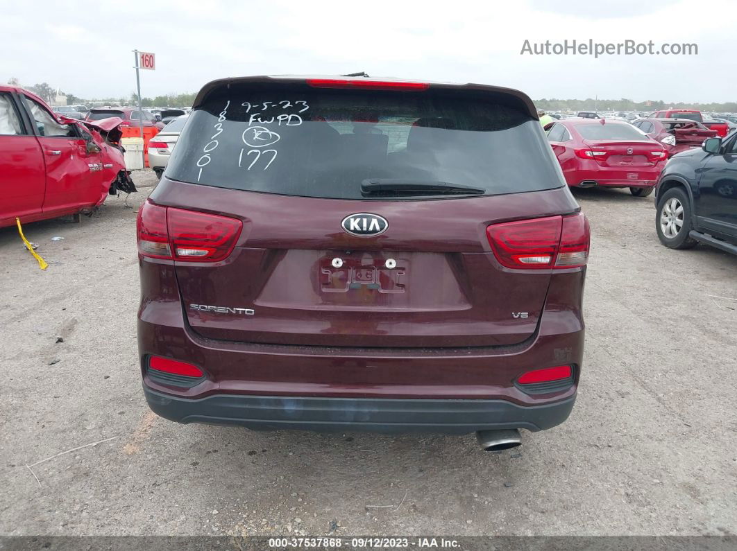 2020 Kia Sorento Lx V6 Burgundy vin: 5XYPG4A57LG619236