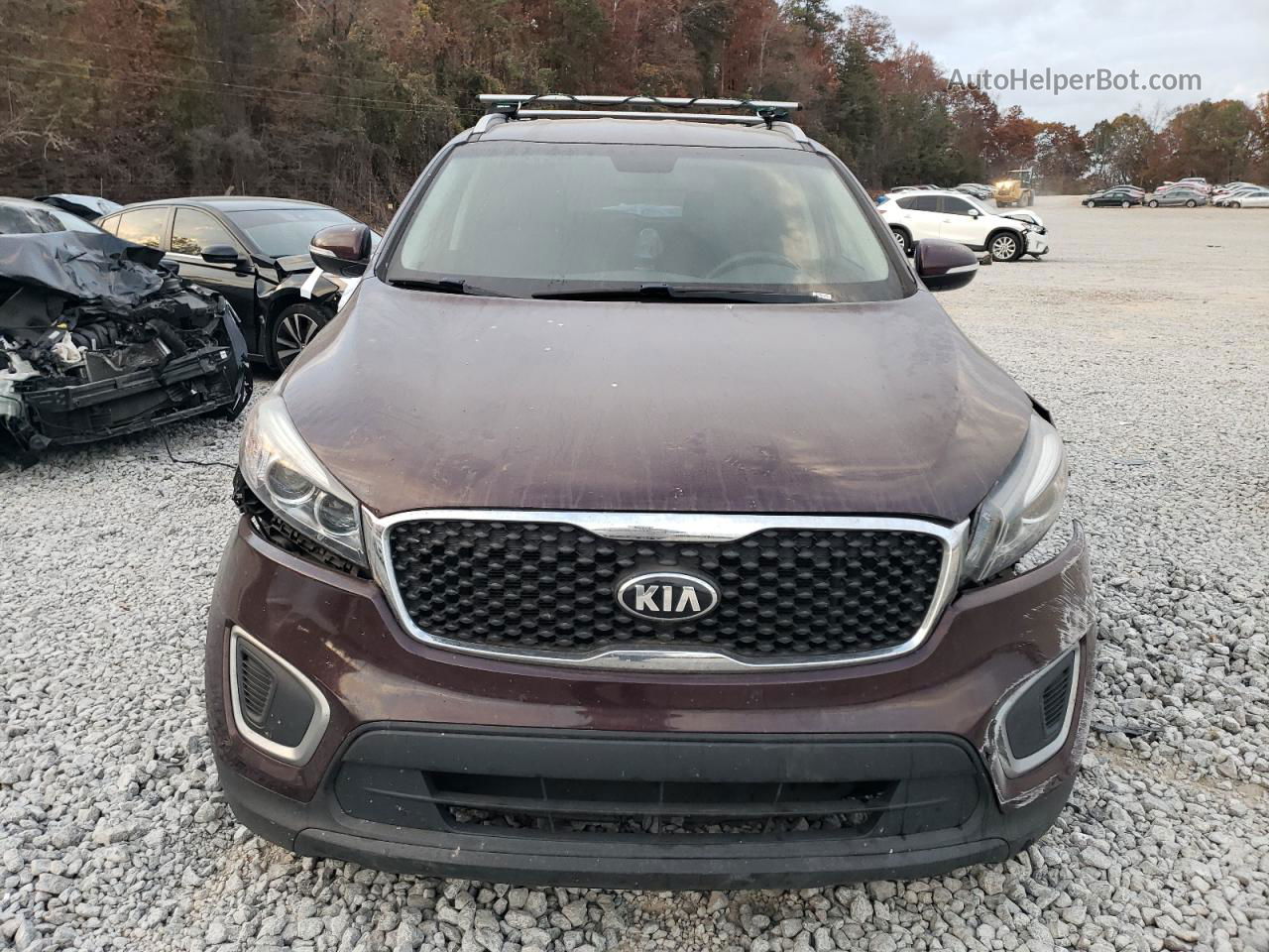 2018 Kia Sorento Lx Burgundy vin: 5XYPG4A58JG393625