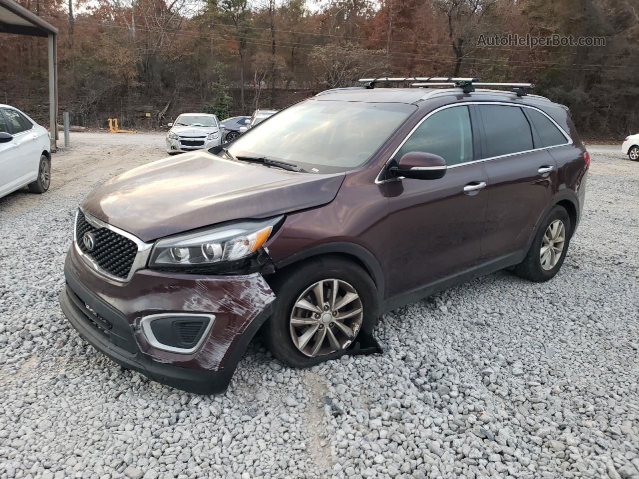 2018 Kia Sorento Lx Burgundy vin: 5XYPG4A58JG393625