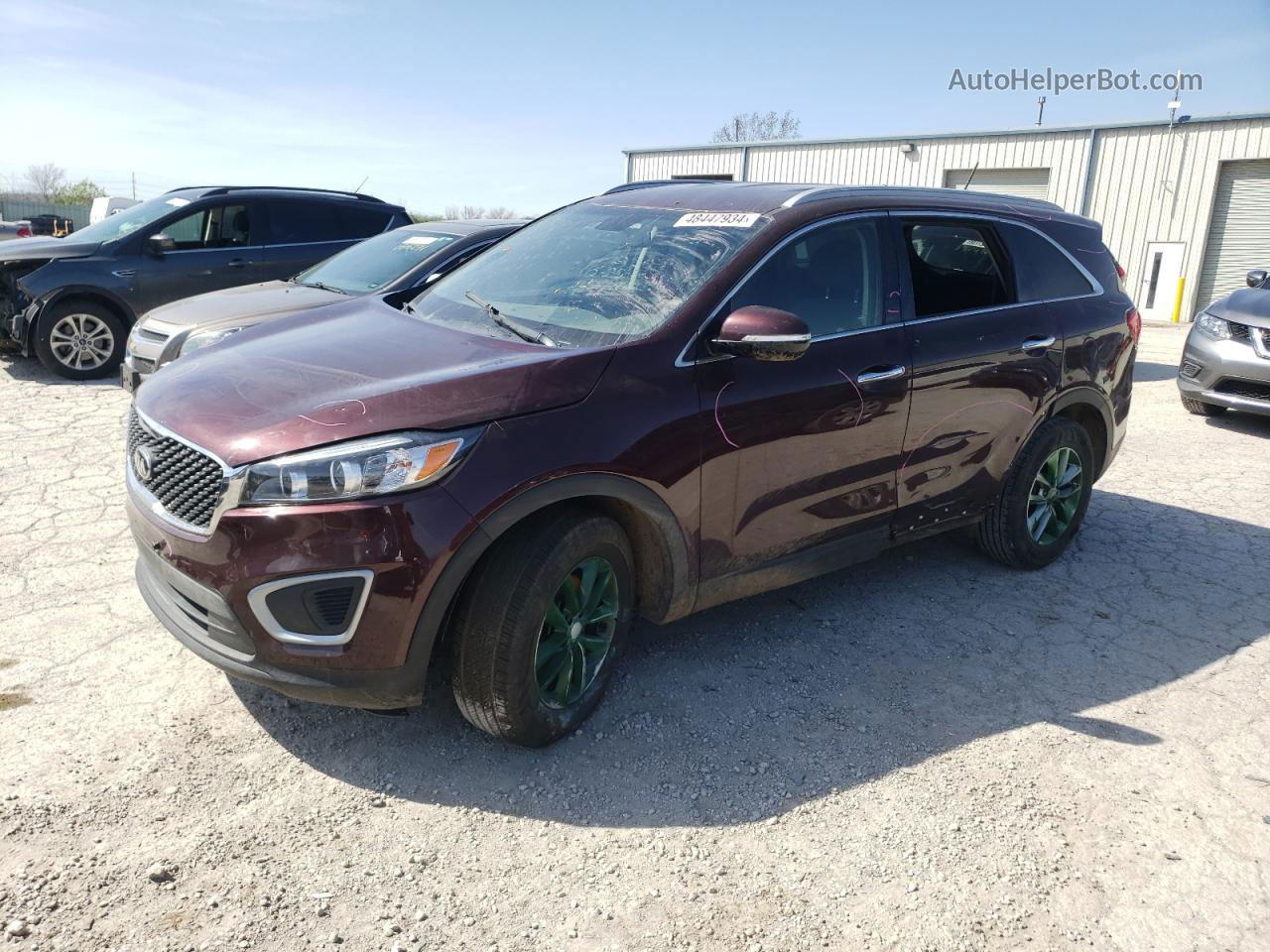 2018 Kia Sorento Lx Burgundy vin: 5XYPG4A58JG394628