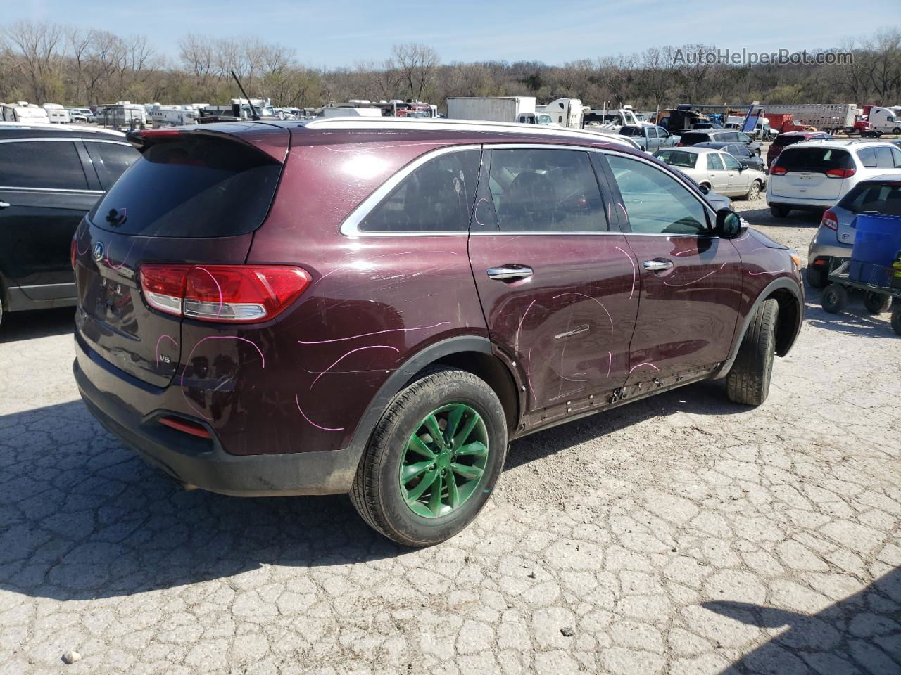 2018 Kia Sorento Lx Burgundy vin: 5XYPG4A58JG394628