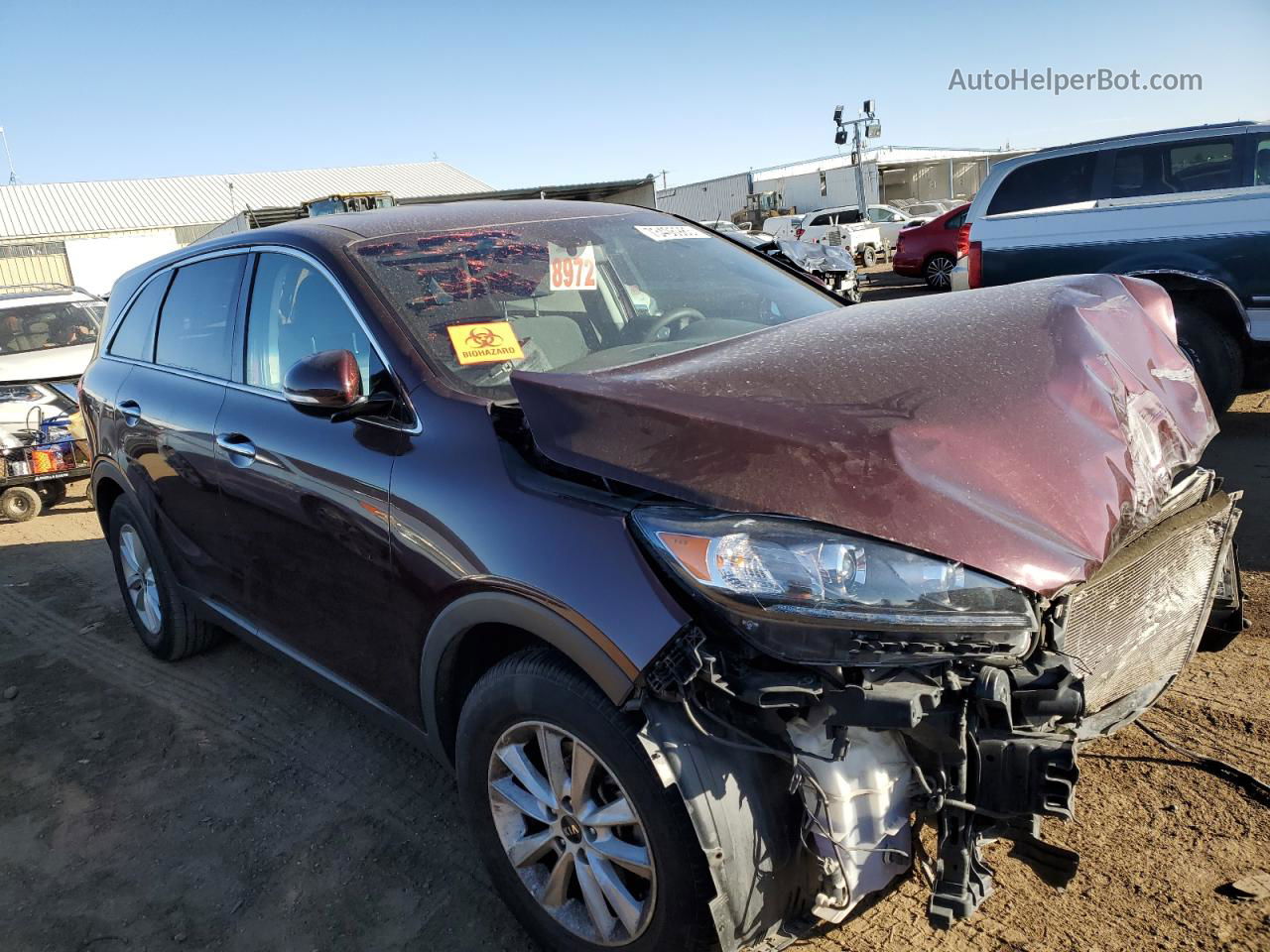 2020 Kia Sorento S Burgundy vin: 5XYPG4A58LG629273