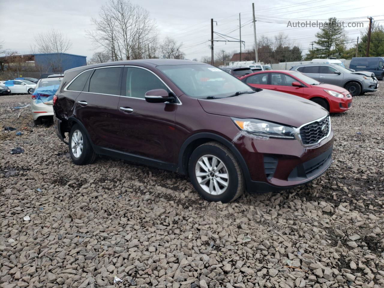 2020 Kia Sorento S Burgundy vin: 5XYPG4A59LG631890