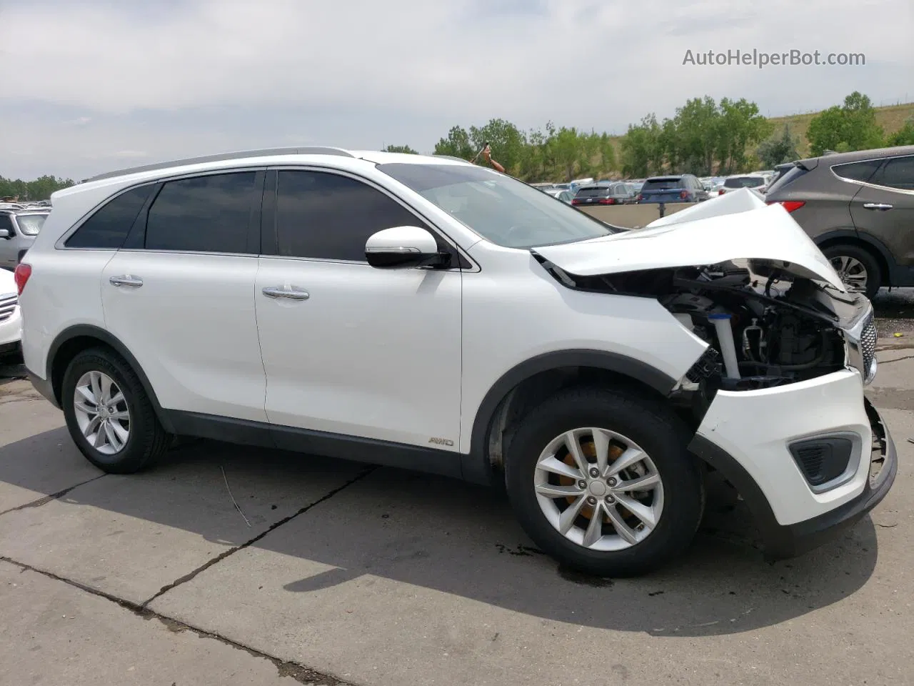 2018 Kia Sorento Lx White vin: 5XYPGDA30JG359077