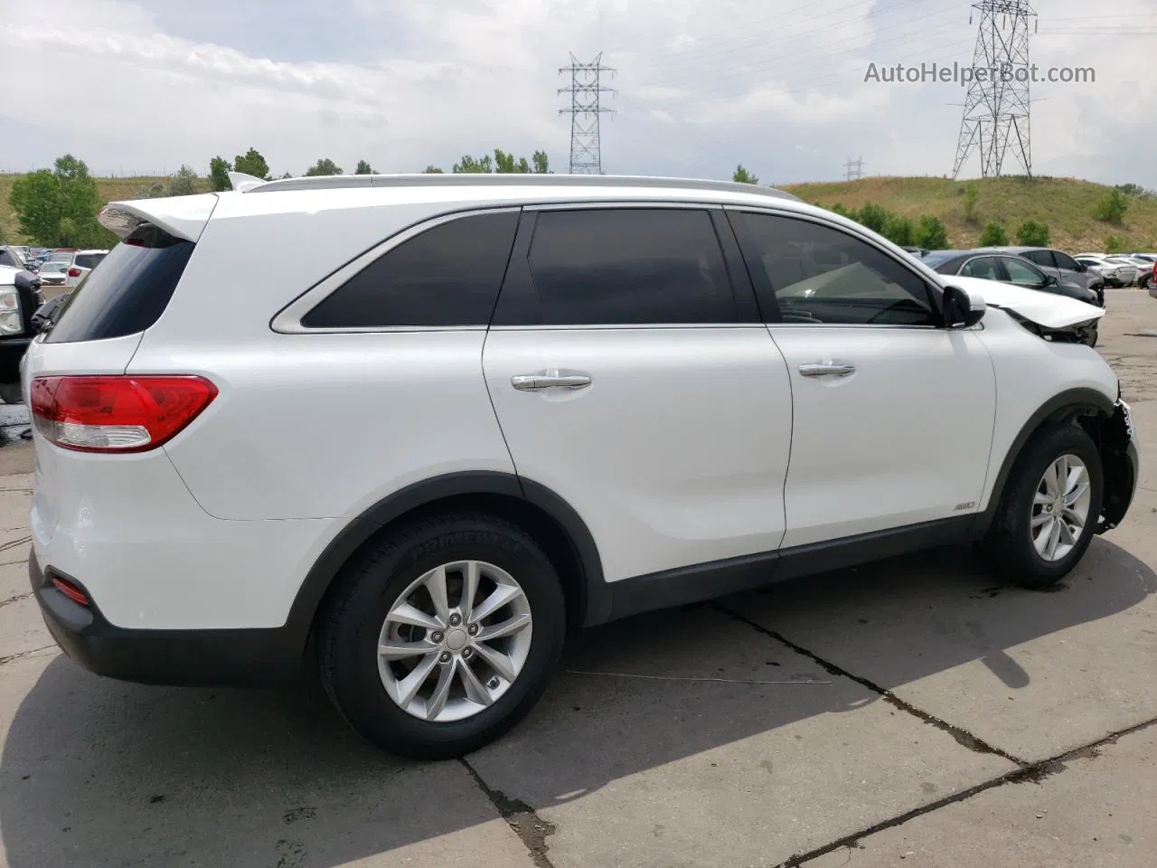 2018 Kia Sorento Lx White vin: 5XYPGDA30JG359077