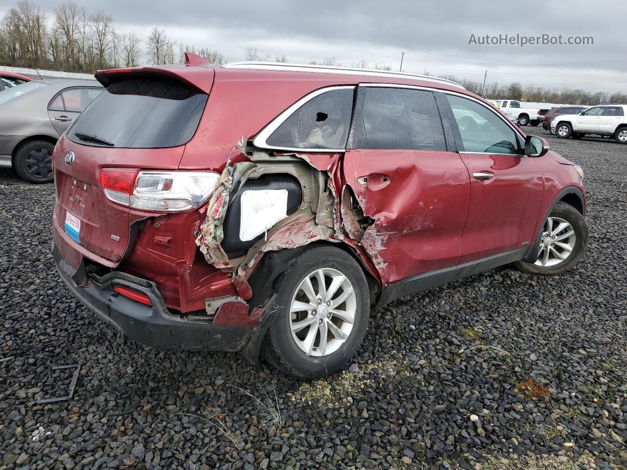 2018 Kia Sorento Lx Red vin: 5XYPGDA30JG421593