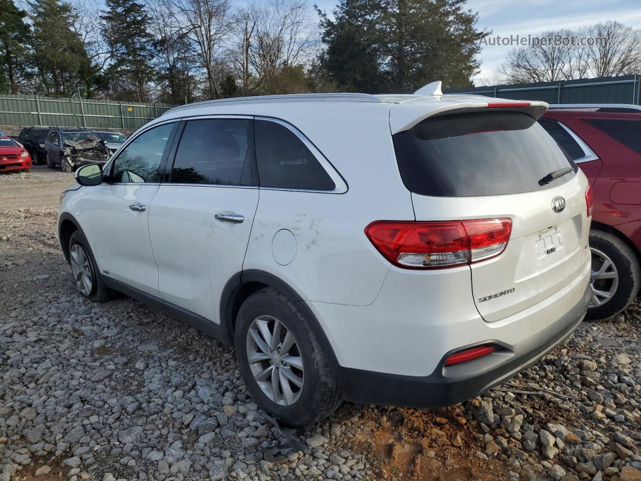 2018 Kia Sorento Lx White vin: 5XYPGDA31JG427032