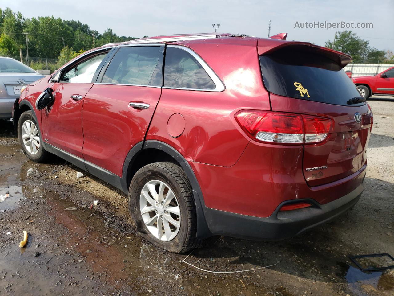 2018 Kia Sorento Lx Бордовый vin: 5XYPGDA32JG405640