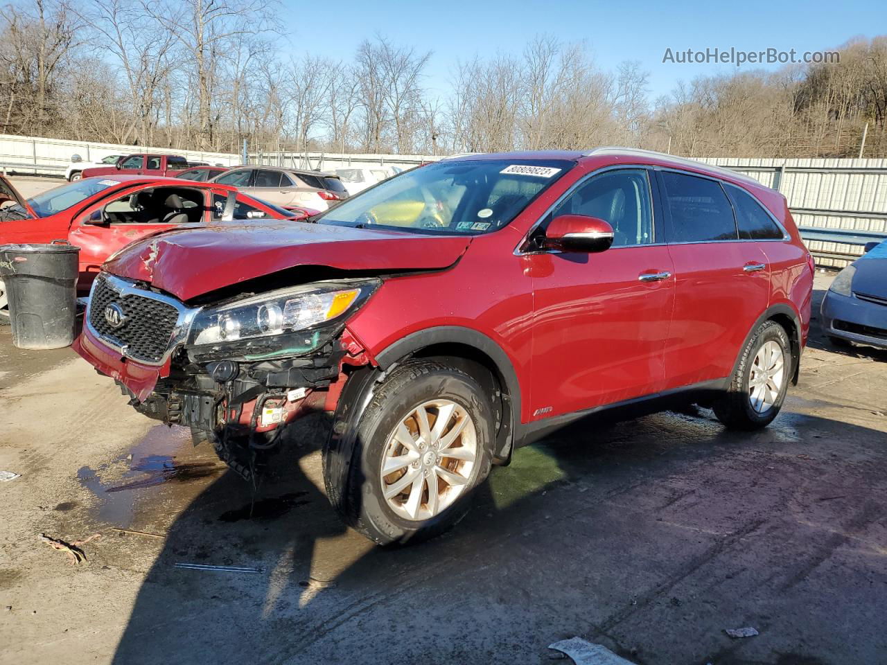 2017 Kia Sorento Lx Red vin: 5XYPGDA33HG267035