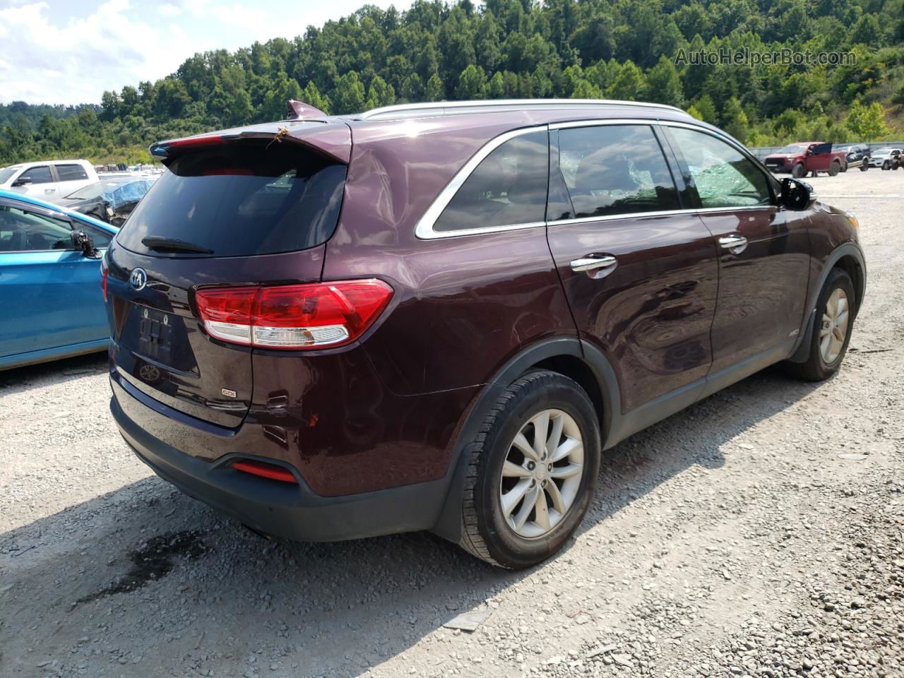 2018 Kia Sorento Lx Burgundy vin: 5XYPGDA34JG414436